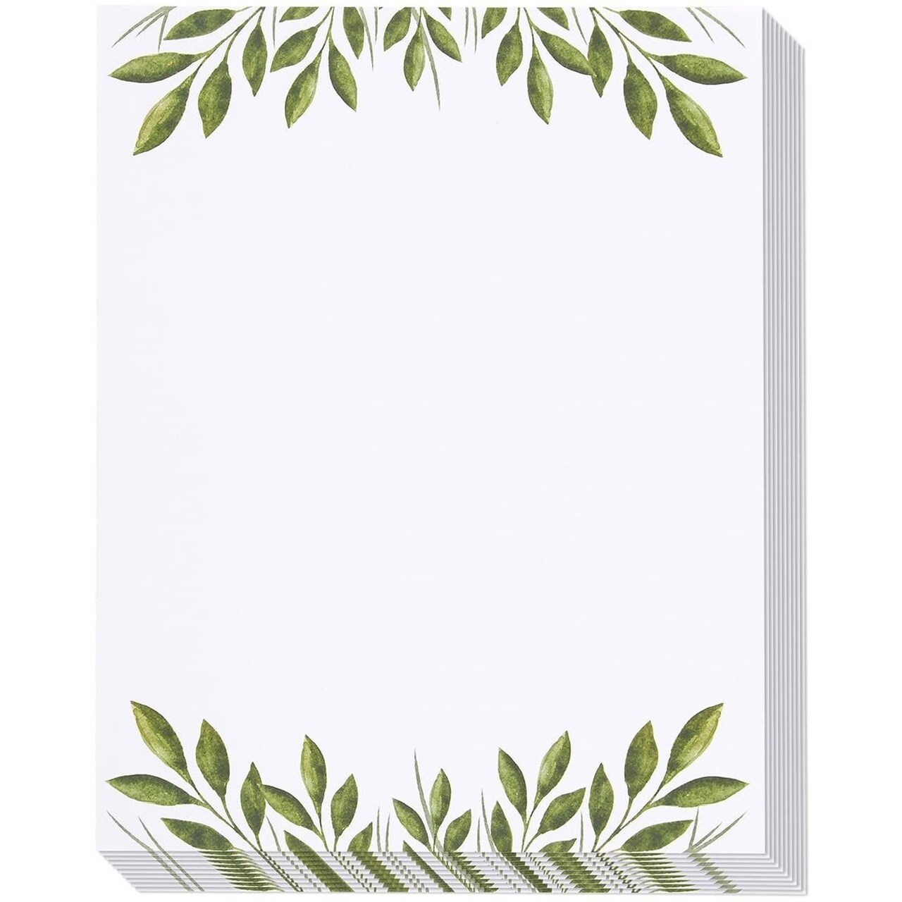 48 Pack Leaf Themed Stationery Writing Paper Set, Letter Size (8.5 x 11 In)
